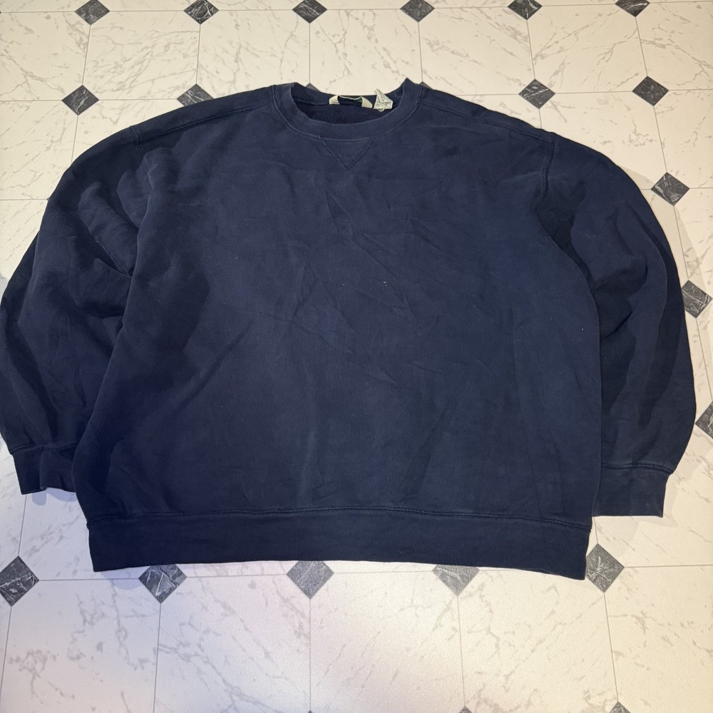 GH Bass‎ & Co Crewneck Sweatshirt Mens XL Navy Blue Classic Pullover
